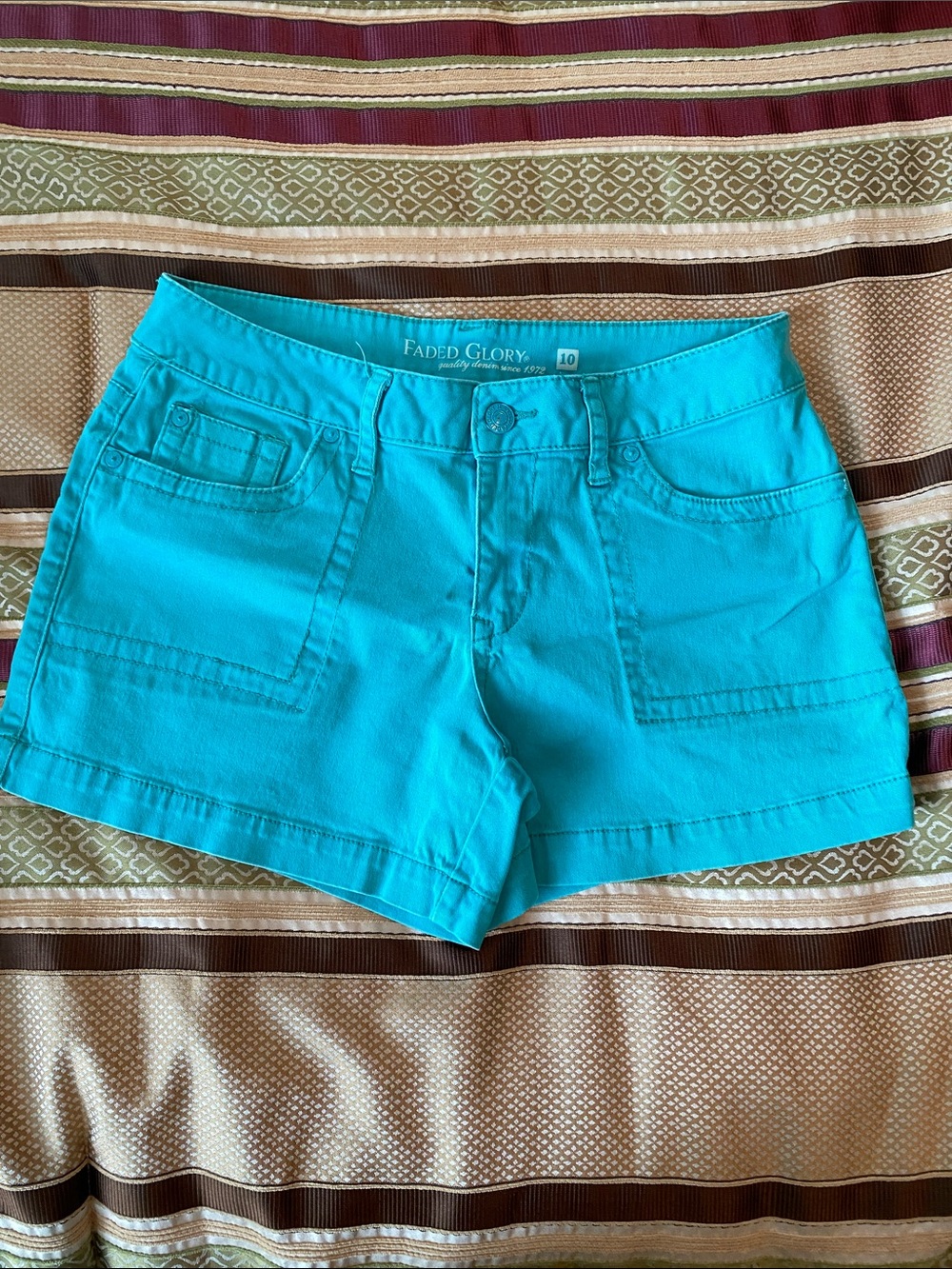 Faded Glory Bright Teal Women's Jean Shorts